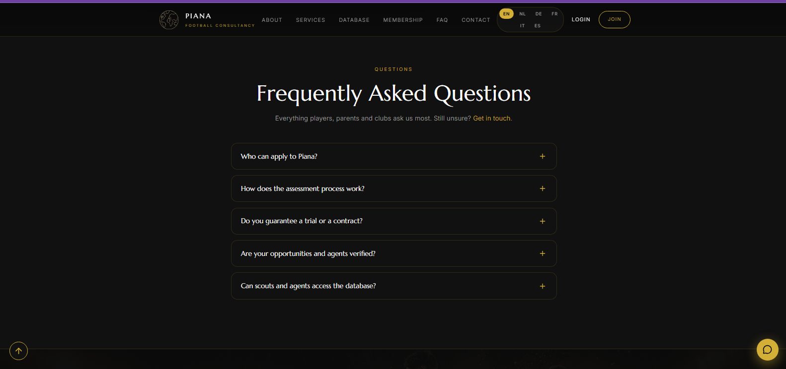 Frequently asked questions section