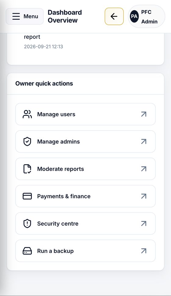 Owner quick actions on mobile